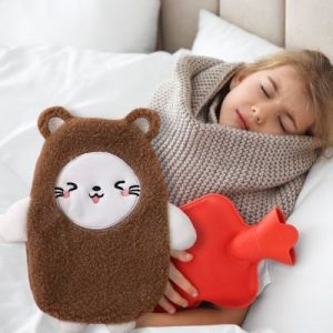 bouillotte peluche chat kawaii brun