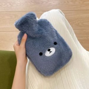 bouillotte peluche nounours gris