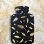 bouillotte peluche tendance plumes dorées