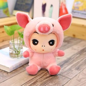 peluche bébé déguisée en cochon