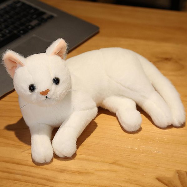 peluche chat blanc et noir