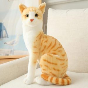 peluche chat tigré roux