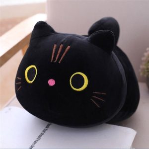 peluche chat tout doux noir