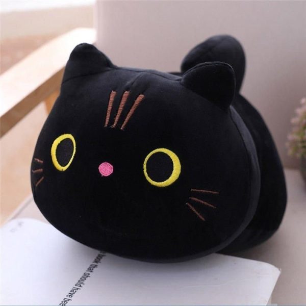 peluche chat tout doux noir