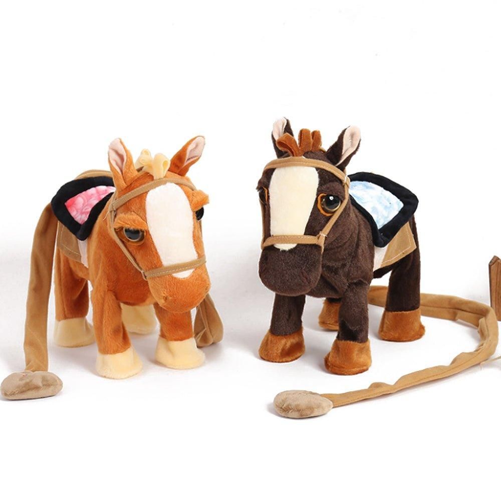 peluche cheval qui marche