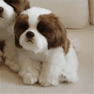peluche chien blanc et marron