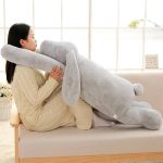 peluche douce lapin gris