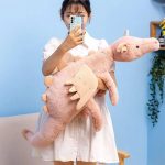 peluche dragon rose