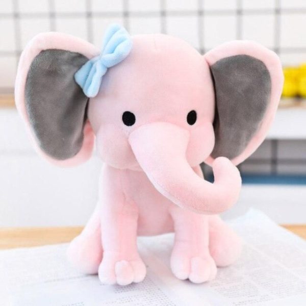 peluche éléphant bébé rose