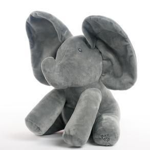 peluche éléphant musical gris