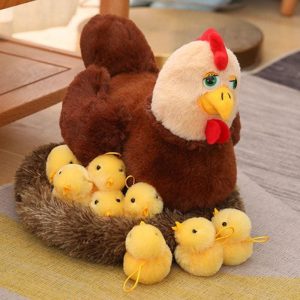 peluche famille poule kawaii