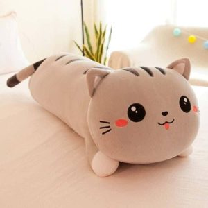 peluche géante chat gris