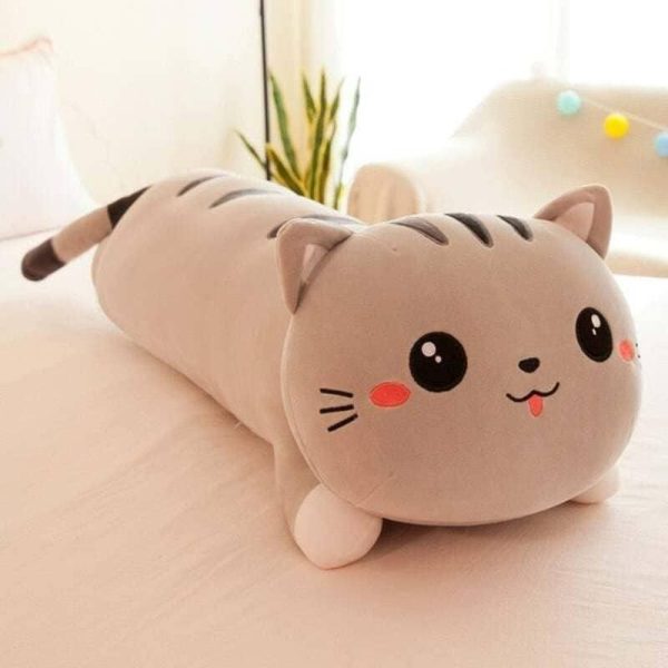 peluche géante chat gris