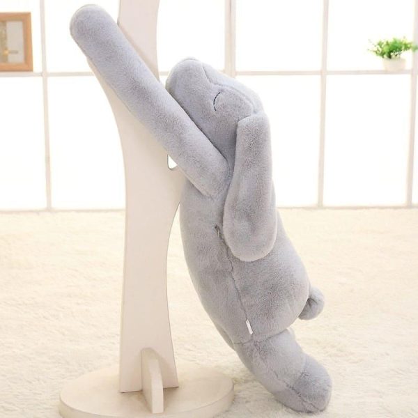 peluche géante lapin gris