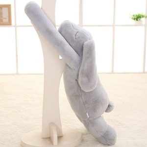 peluche géante lapin gris