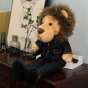 peluche géante lion habillé noir