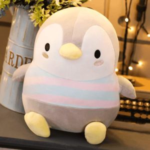 peluche géante pingouin gris