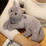 peluche gris chat doux