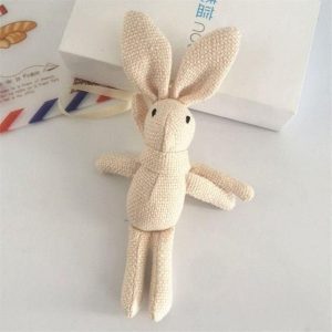 peluche lapin porte-clés beige