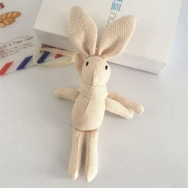 peluche lapin porte-clés beige
