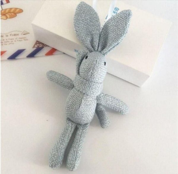 peluche lapin porte-clés bleu