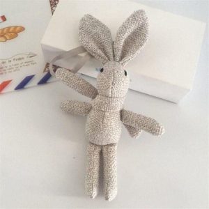peluche lapin porte-clés gris