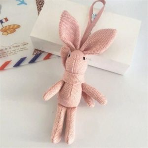 peluche lapin porte-clés rose