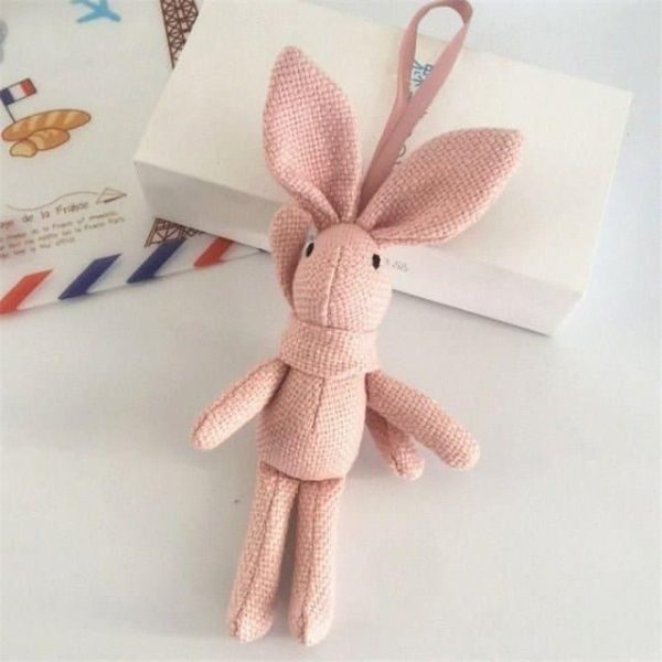 peluche lapin porte-clés rose