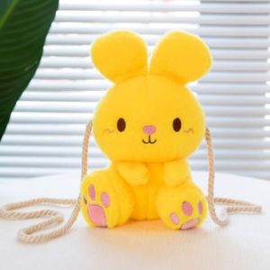 peluche lapin sac bandoulière jaune