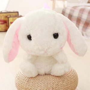 peluche lapin tout doux blanc