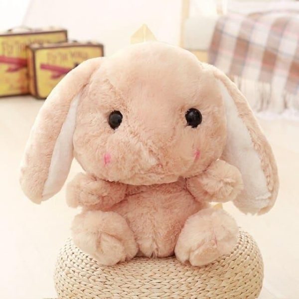 peluche lapin tout doux brun