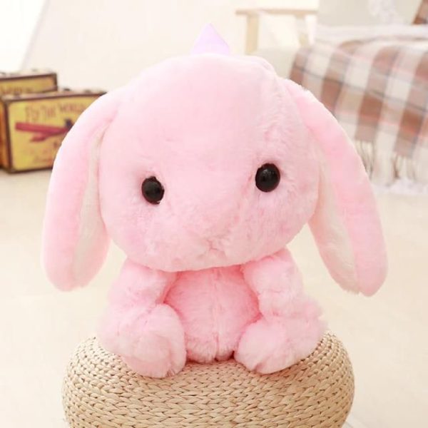 peluche lapin tout doux rose