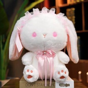 peluche lapin vintage rose
