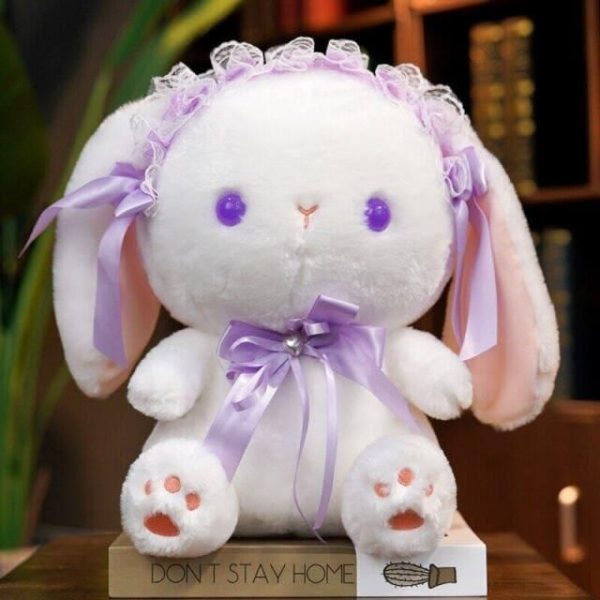 peluche lapin vintage violet
