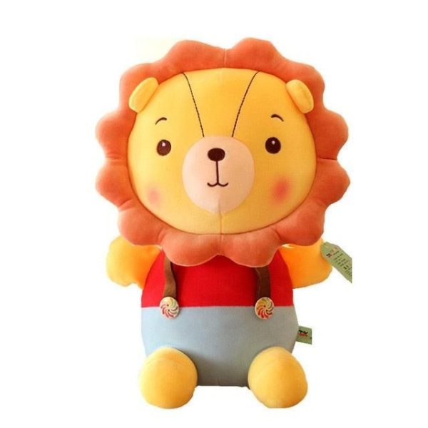 peluche lion crinière rouge
