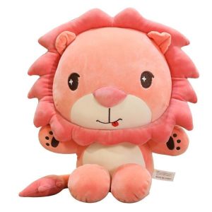 peluche lion rose