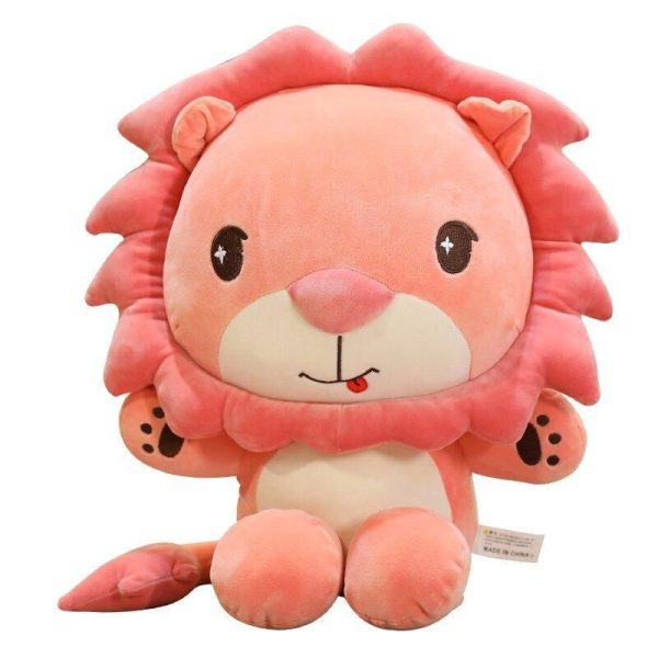 peluche lion rose