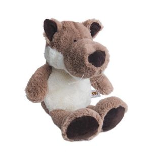 peluche loup marron et blanc