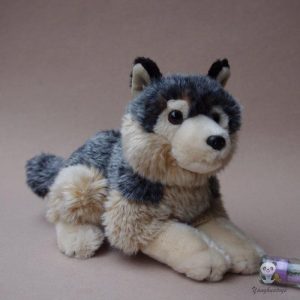 peluche loup poil long