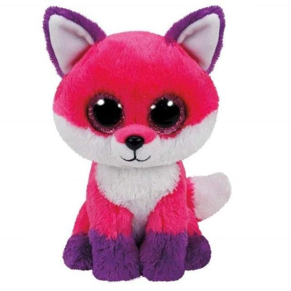 peluche loup rose