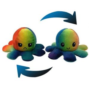 peluche pieuvre arc-en-ciel