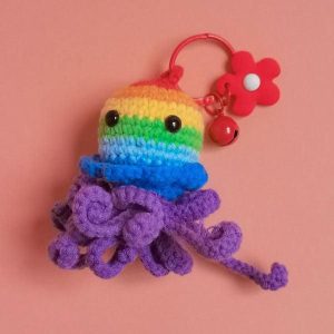peluche pieuvre crochet rouge