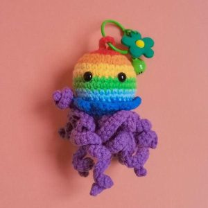 peluche pieuvre crochet vert