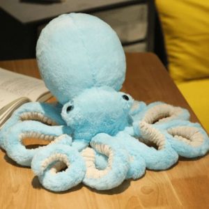 peluche pieuvre géante bleue