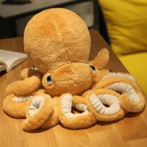 peluche pieuvre géante orange