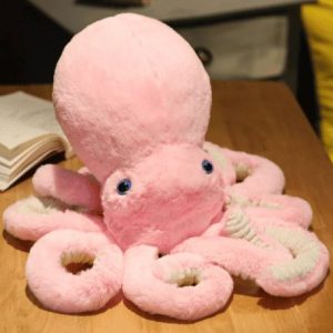 peluche pieuvre géante rose