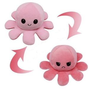 peluche pieuvre humeur rose