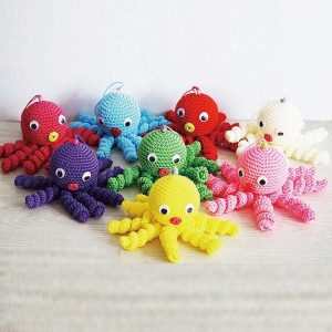 peluche pieuvre tricot