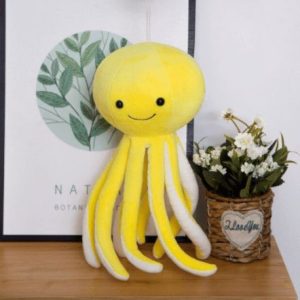 peluche pieuvre ventouse jaune