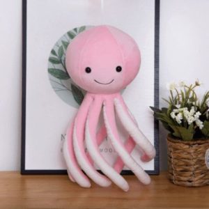 peluche pieuvre ventouse rose